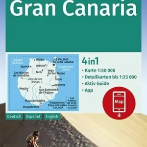Gran Canaria: 4 in 1 Wanderkarte mit Aktiv Guide