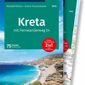 Kreta mit Weitwanderweg E4 Wanderführer + Tourenkart