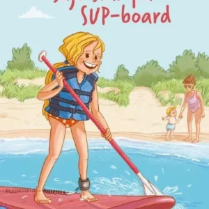 Silje står på SUP board, Blå Læseklub