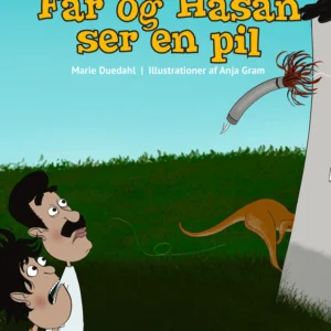 Far og Hasan ser en pil