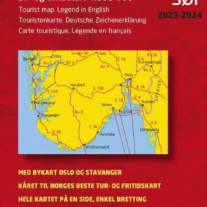 Sør-Norge sør 2019-2020 : bil- og turistkart = tourist map = Touristenkarte = Carte touristique