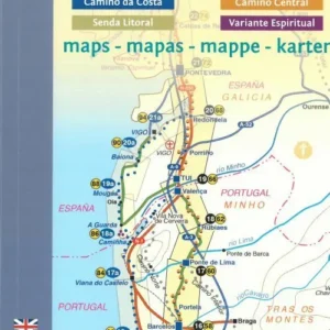 Camino Portugues: Lisbon - Porto - Santiago Maps : Camino Central, Camino de la Costa, Variente Espiritual & Senda..