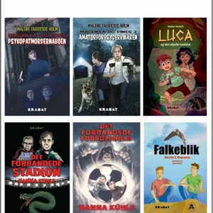 Bogkasse med 6 krimi og mysteriebøger