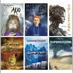 Bogkasse med 10 science fiction bøger