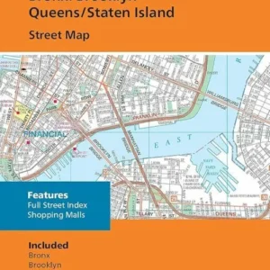 New York City 5 Boroughs : Manhattan, Bronx, Brooklyn, Queens, Staten Island Street Map