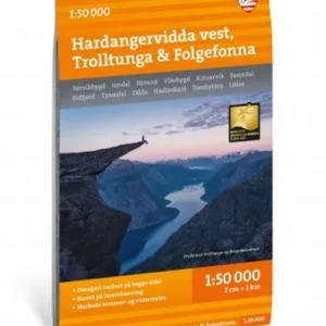 Hardangervidda vest, Trolltunga & Folgefonna 1:50 000