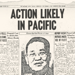 Action Likely In Pacific Secret Agent Kilsoo Haan, Pearl Har