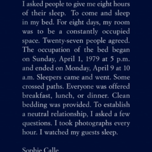 Sophie Calle The Sleepers