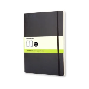 Notesbog Moleskine x-large sort m/192 blanke ark soft cover