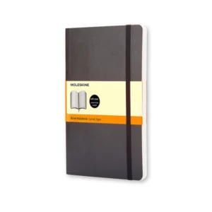 Notesbog Moleskine large sort m/192 linjerede ark soft cover