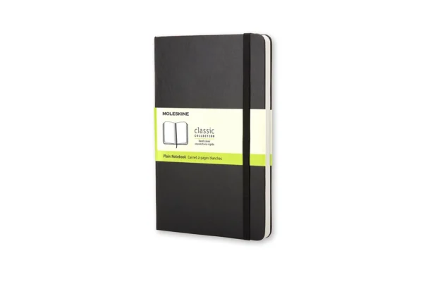 Notesbog Moleskine large sort m/240 blanke ark hard cover