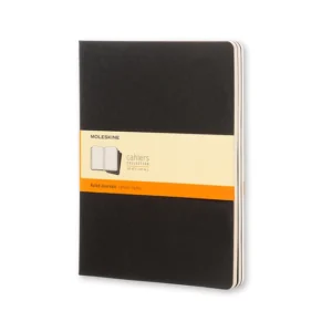 Notesbog Moleskine xl cahiers sort 3 stk m/120 linjerede ark