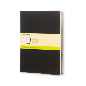 Notesbog Moleskine xl cahiers sort 3 stk m/120 blanke ark