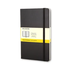 Notesbog Moleskine large sort m/240 kvadrerede ark hard