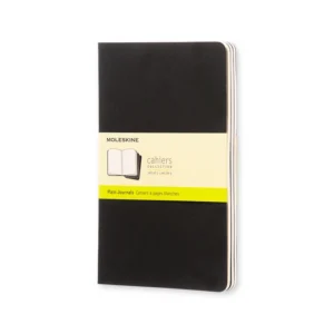 Notesbog Moleskine l cahiers sort 3 stk m/80 blanke ark