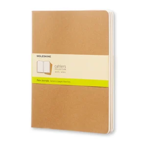 Notesbog Moleskine xl cahiers kraft 3 stk m/120 blanke ark