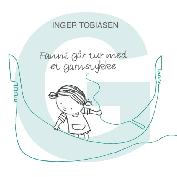 fanni går tur med et garnstykke