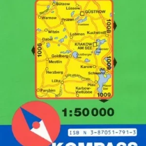 Güstrow-Krakower Seengebiet, Kompass Wanderkarte 1007