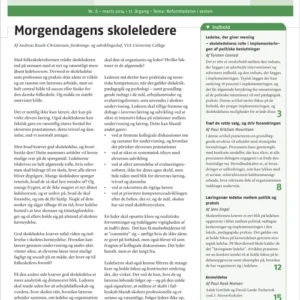 Skolen i Morgen. Nr. 6. Marts 2014. 17. årgang. Tema: Reformledelse i skolen