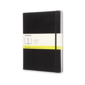 Notesbog Moleskine x-large sort m/192 blanke ark hard cover
