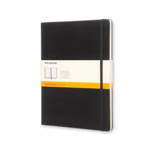 Notesbog Moleskine x-large sort m/192 linjerede ark hard