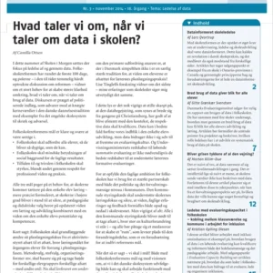 Skolen i Morgen. Nr. 3. November 2014. 18. årgang. Tema: Ledelse af data