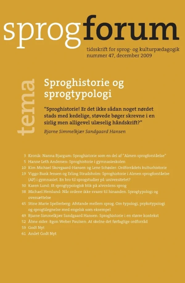 Sproghistorie og sprogtypologi