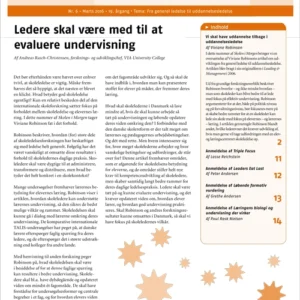 Skolen i Morgen. Nr. 6. Marts 2016. 19. årgang. Tema: Fra generel ledelse til uddannelsesledelse