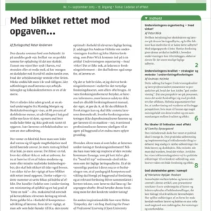 Skolen i Morgen. Nr. 1. September 2013. 17. årgang. Tema: Ledelse af effekt