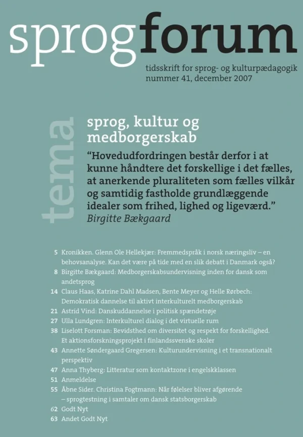 Sprog, kultur og medborgeskab
