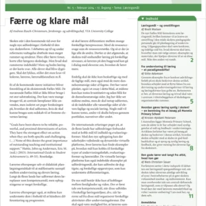 Skolen i Morgen. Nr. 5. Februar 2014. 17. årgang. Tema: Læringsmål