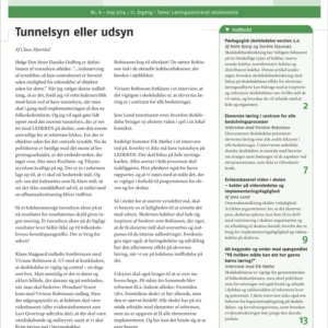 Skolen i Morgen. Nr. 8. Maj 2014. 17. årgang. Tema: Tema: Læringscentreret skoleledelse