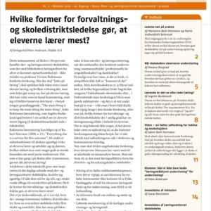 Skolen i Morgen. Nr. 2. Oktober 2015. 19. årgang. Tema: Elev- og læringscentreret skoleledelse i praksis
