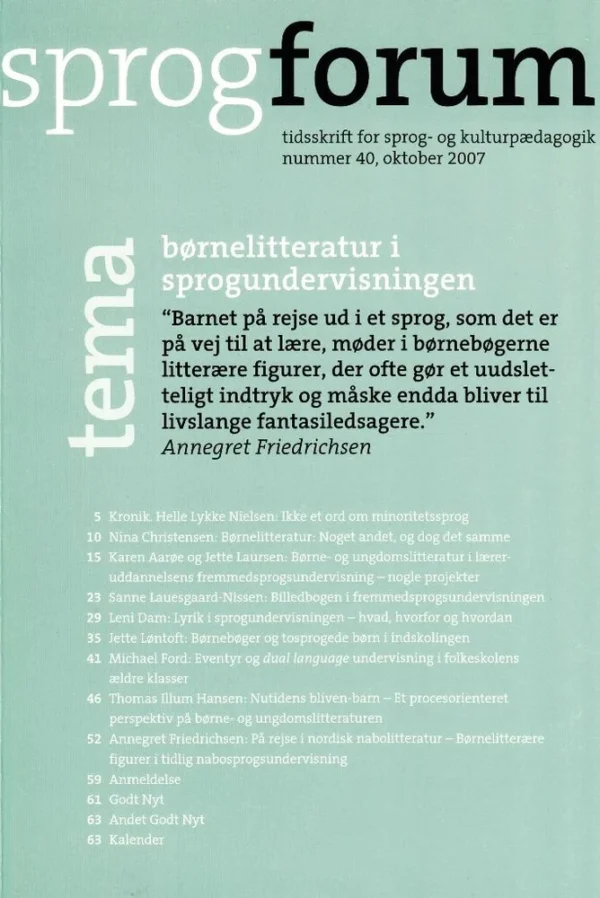 Børnelitteratur i sprogundervisningen