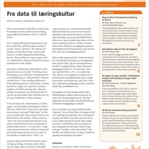 Skolen i Morgen. Nr. 5 Februar 2016. 19. årgang. Tema: Elevcentreret ledelse gennem brug af data
