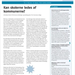 Skolen i Morgen. Nr. 8. Maj 2015. 18. årgang. Tema: Ledelse af skolen