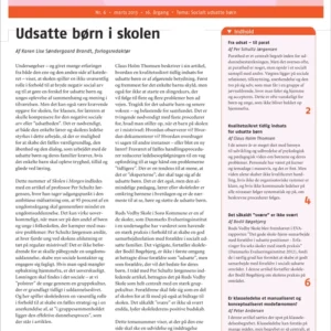 Skolen i Morgen. Nr. 6. Marts 2013. 16. årgang. Tema: Socialt udsatte børn