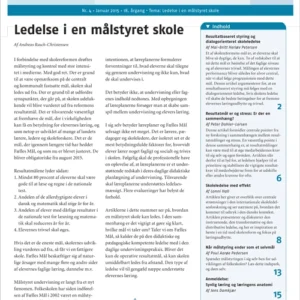 Skolen i Morgen. Nr. 4. Januar 2015. 18. årgang. Tema: Ledelse i en målstyret skole