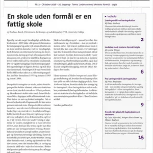 Skolen i Morgen. Nr. 2. Oktober 2016. 20. årgang. Tema: Ledelse med skolens formål i sigte