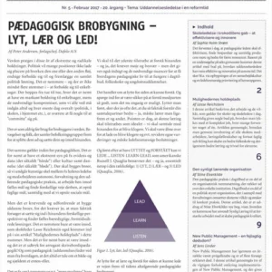 Ledelse i Morgen. Nr. 5. Februar 2017. 20. årgang. Tema: Uddannelsesledelse i en reformtid