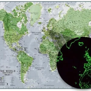 Glow in the Dark World Map