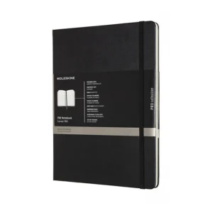 Notesbog Moleskine pro xl sort m/linjerede ark
